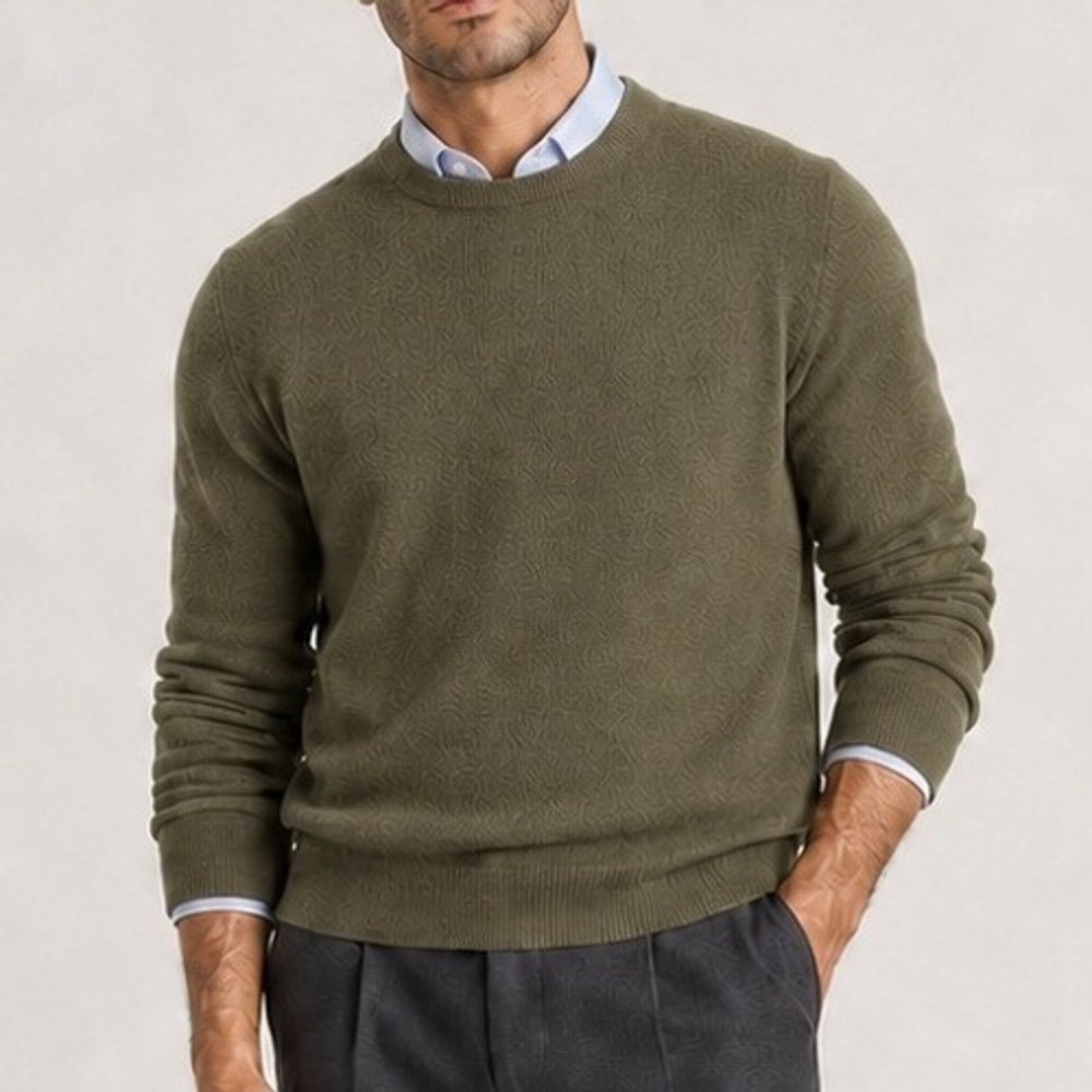 Quince Mongolian Cashmere Crewneck Sweater Office Date Moss Green Medium NWOT